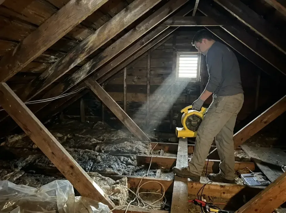attic-water-damage-drying-proc-007 — frequently asked questions, Emergency Water Extraction & 24/7 Flood Response in Fort My…